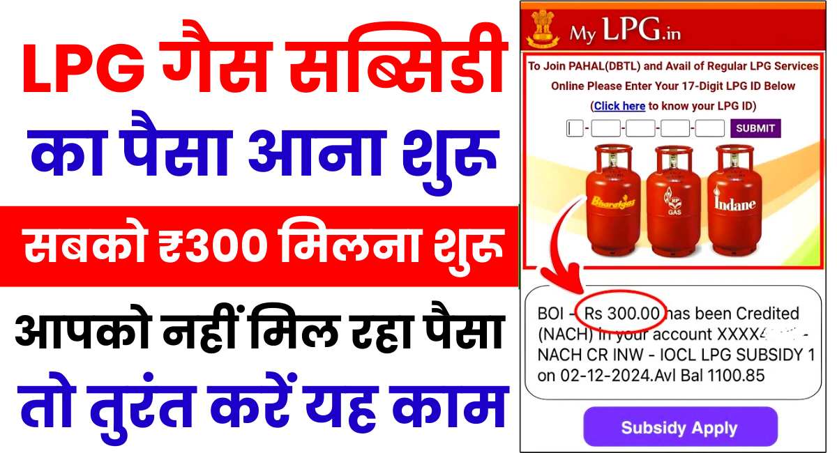 LPG Gas Subsidy Check