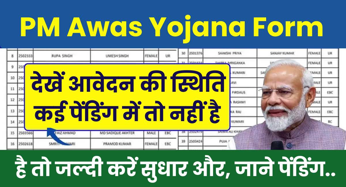 PM Awas Yojana Pending Form Status