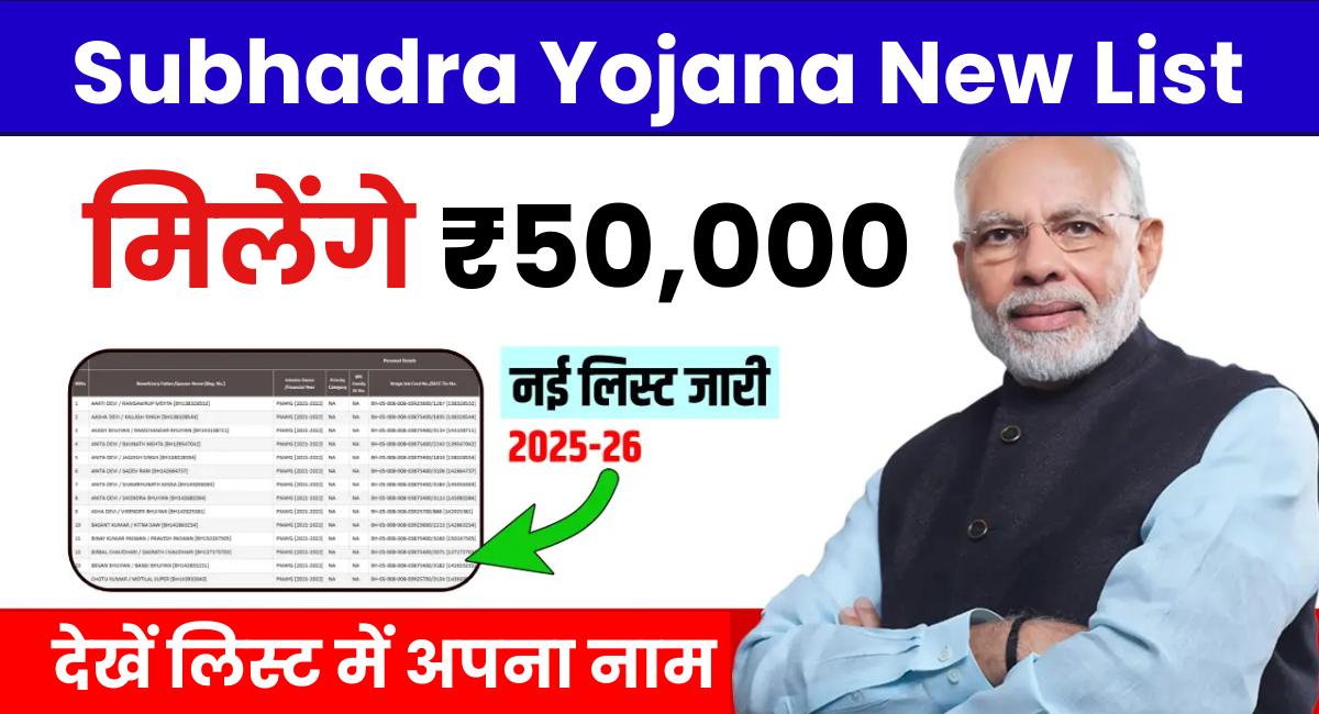 Subhadra Yojana New List 2025